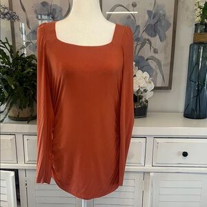 Boston Proper Terracotta Long Sleeve Top, Size L